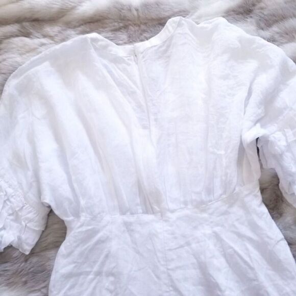 NWT Anthropologie Joslin Linen Taylor Mini Dress White Quiet Luxury Boho Resort - Picture 10 of 12